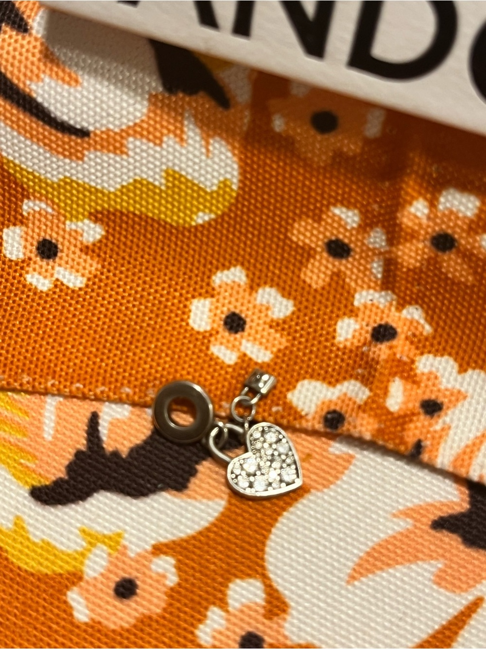 Pandora Silver Heart charm with small padlock